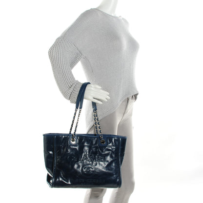 Chanel Calfskin Small Deauville Tote Navy 2 of 7
