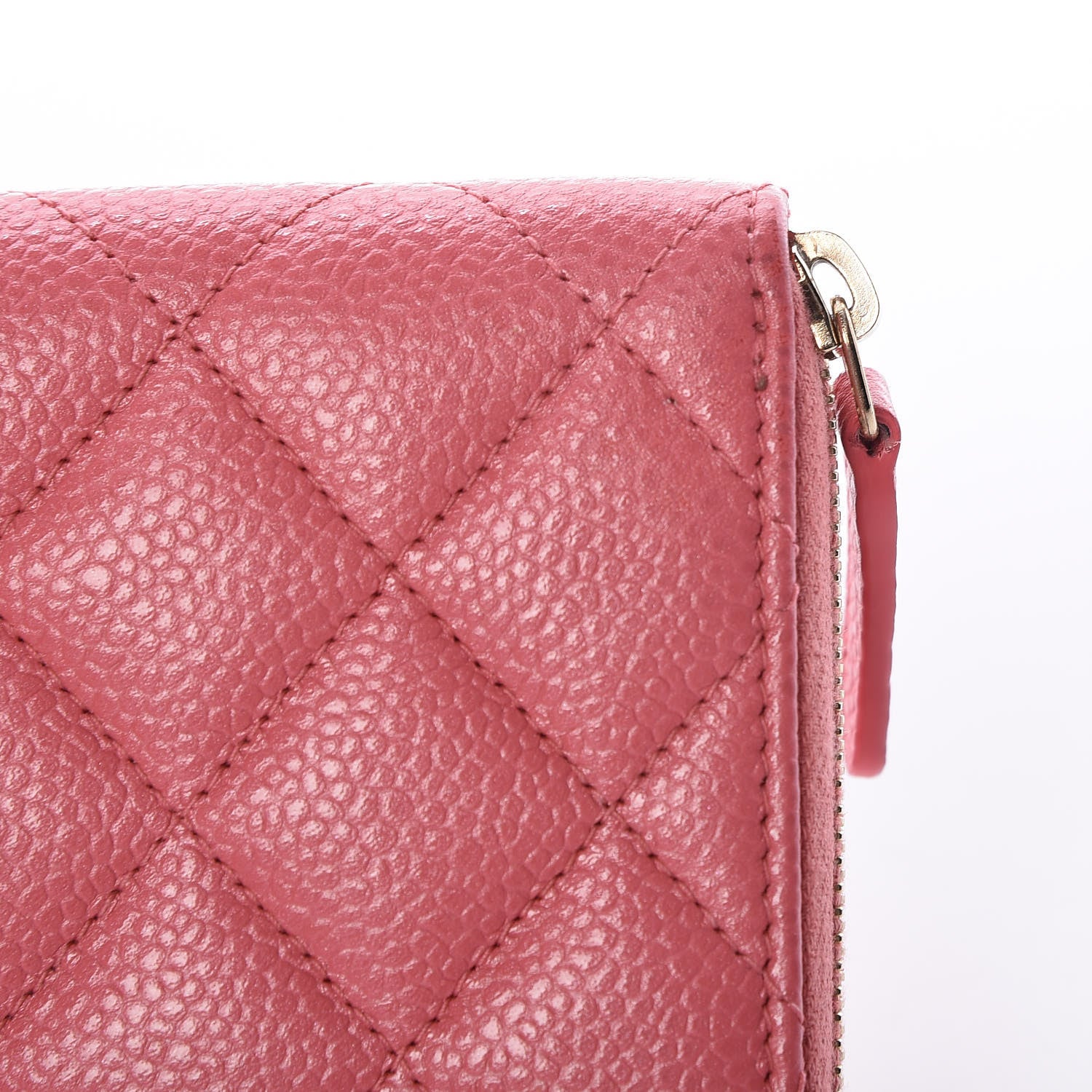 Chanel Iridescent Caviar Quilted Medium Zip Around Wallet Pink 10 of 12