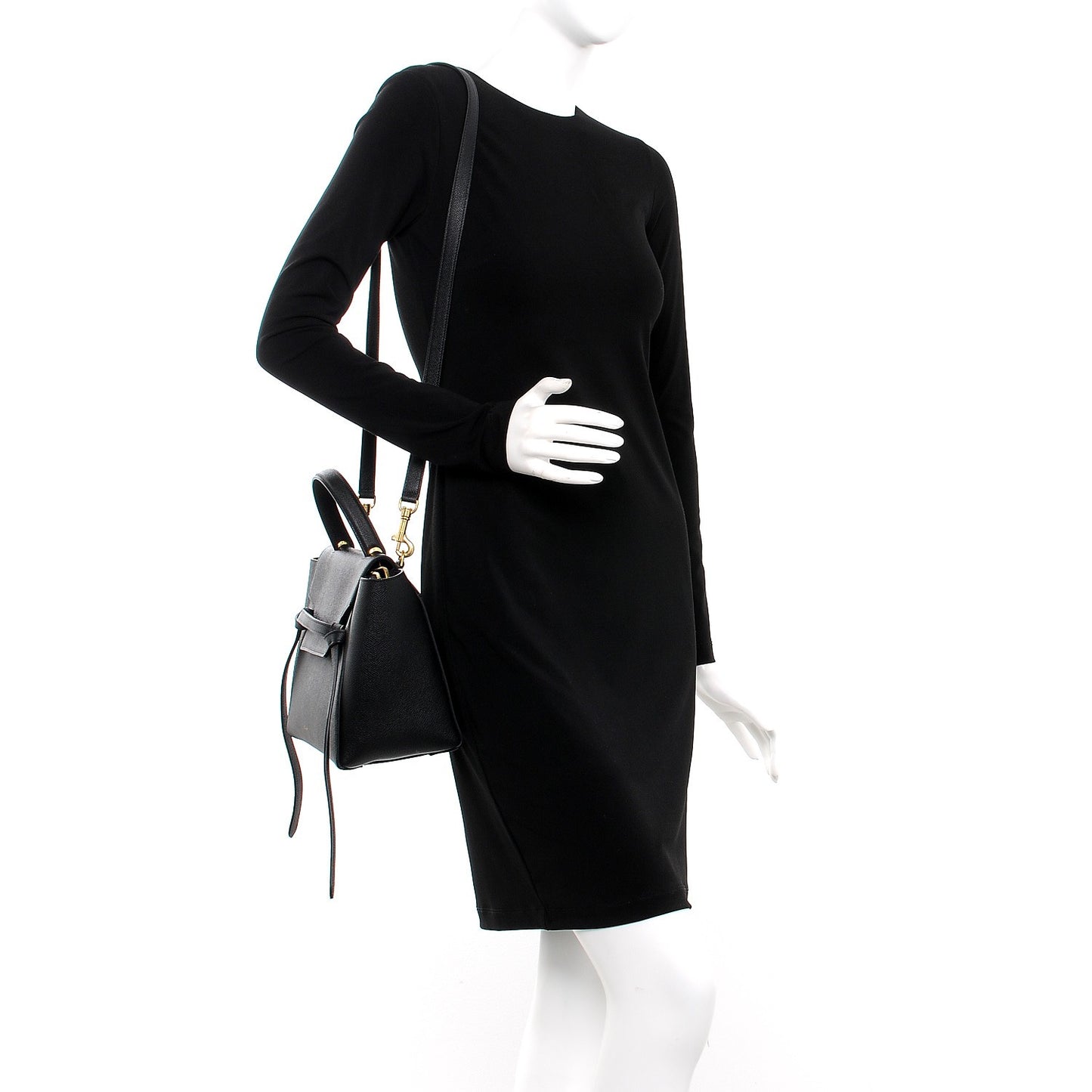 Grained Calfskin Micro Belt Bag Black