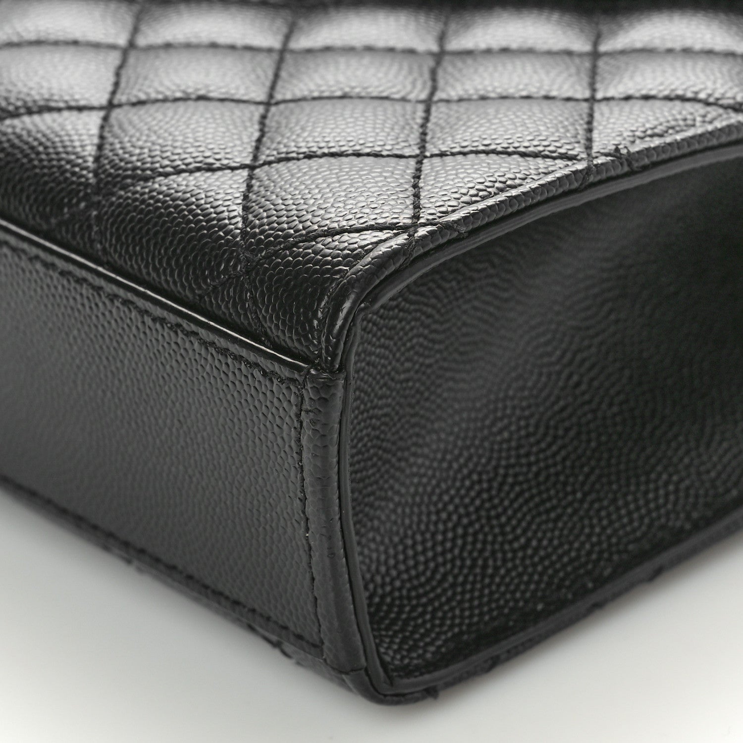 Saint Laurent Grain De Poudre Textured Mixed Matelasse Triquilt Medium Monogram Monochrome Satchel Black 10 of 10