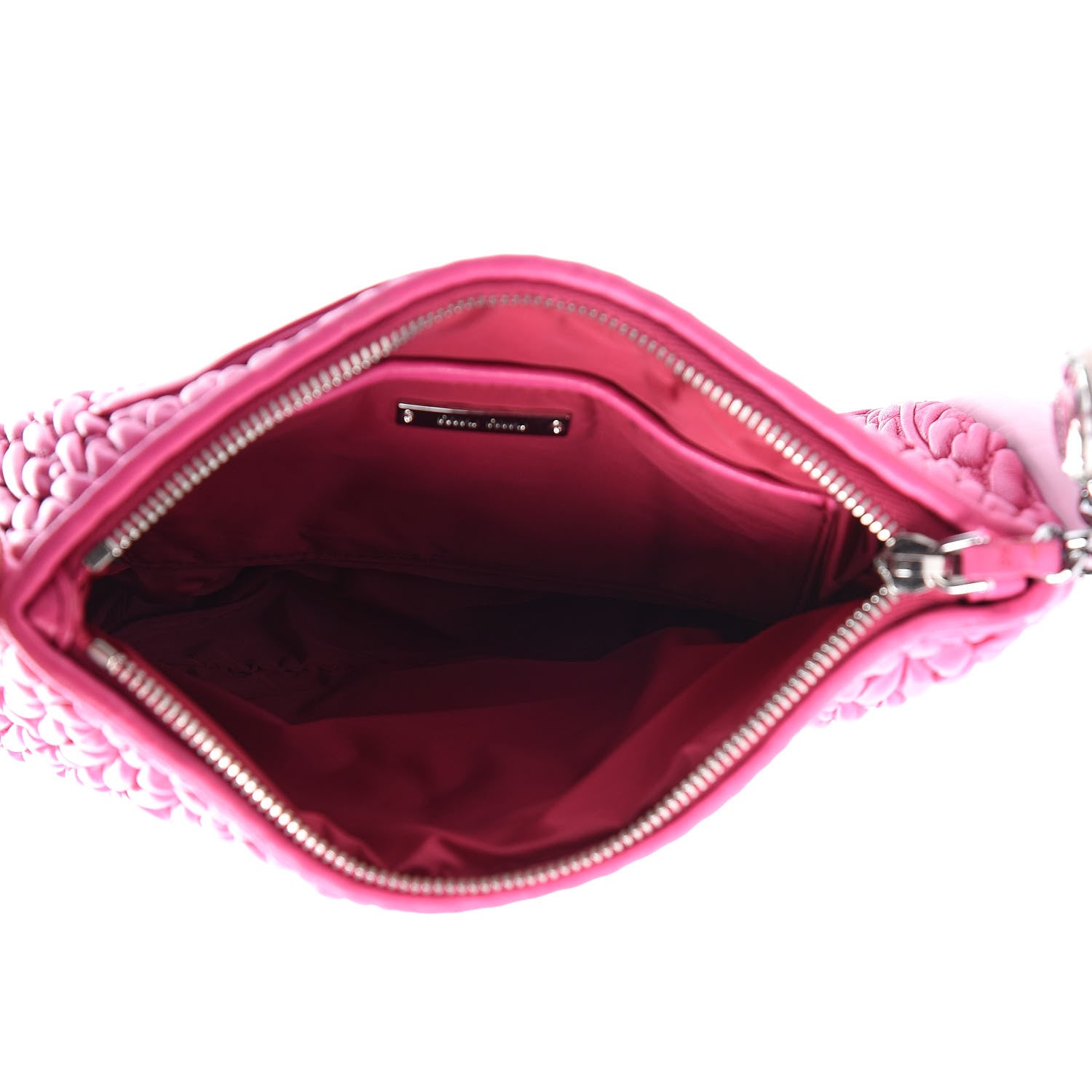 Miu Miu Nappa Matelasse Crystal Zip Top Clutch Fuxia 5 of 9