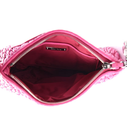 Miu Miu Nappa Matelasse Crystal Zip Top Clutch Fuxia 5 of 9
