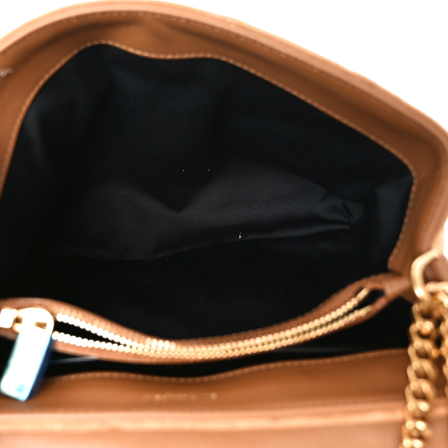 Saint Laurent Suede Calfskin Y Quilted Monogram Small Loulou Chain Satchel Cinnamon 5 of 10