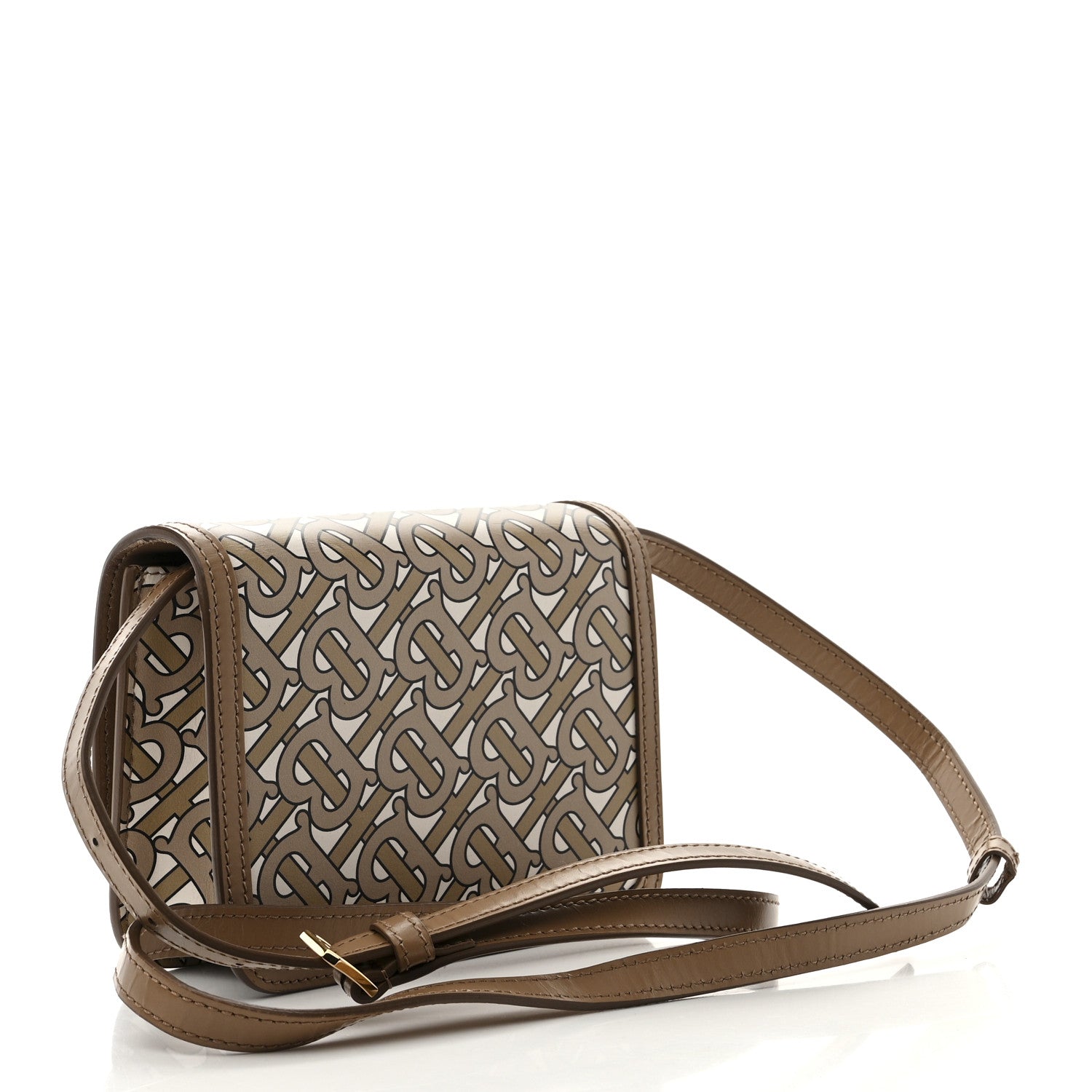 Burberry Calfskin Monogram Mini TB Bag Brown 3 of 14