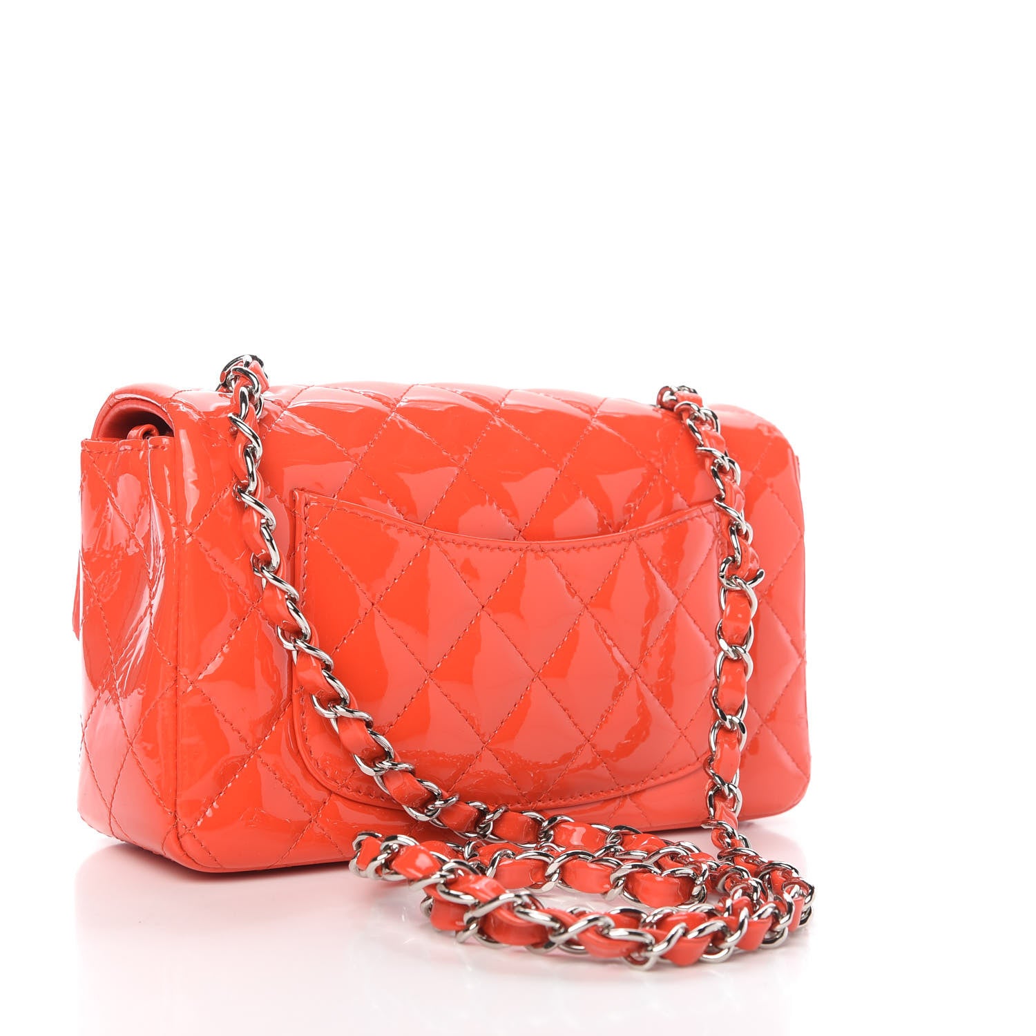 Chanel Patent Calfskin Quilted Mini Rectangular Flap Red 3 of 10