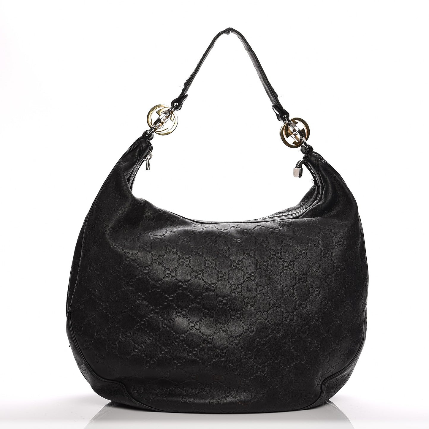 Guccissima Large GG Twins Hobo Black