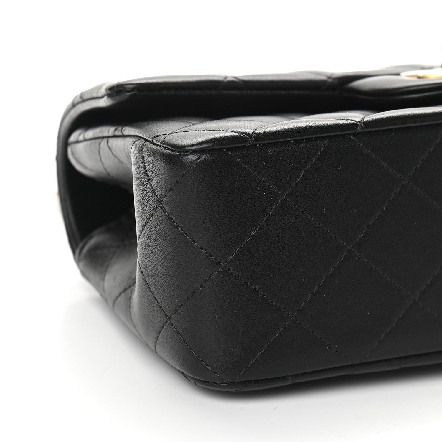 Chanel Lambskin Quilted Mini Top Handle Rectangular Flap Black 8 of 9