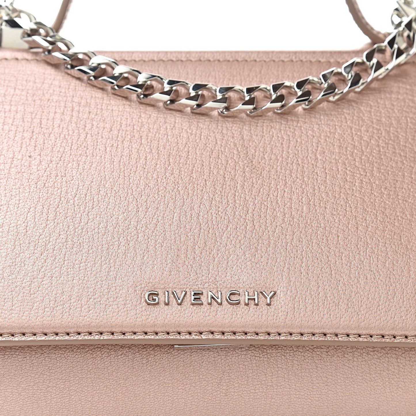 Metallic Calfskin Mini Pandora Box Chain Crossbody Bag