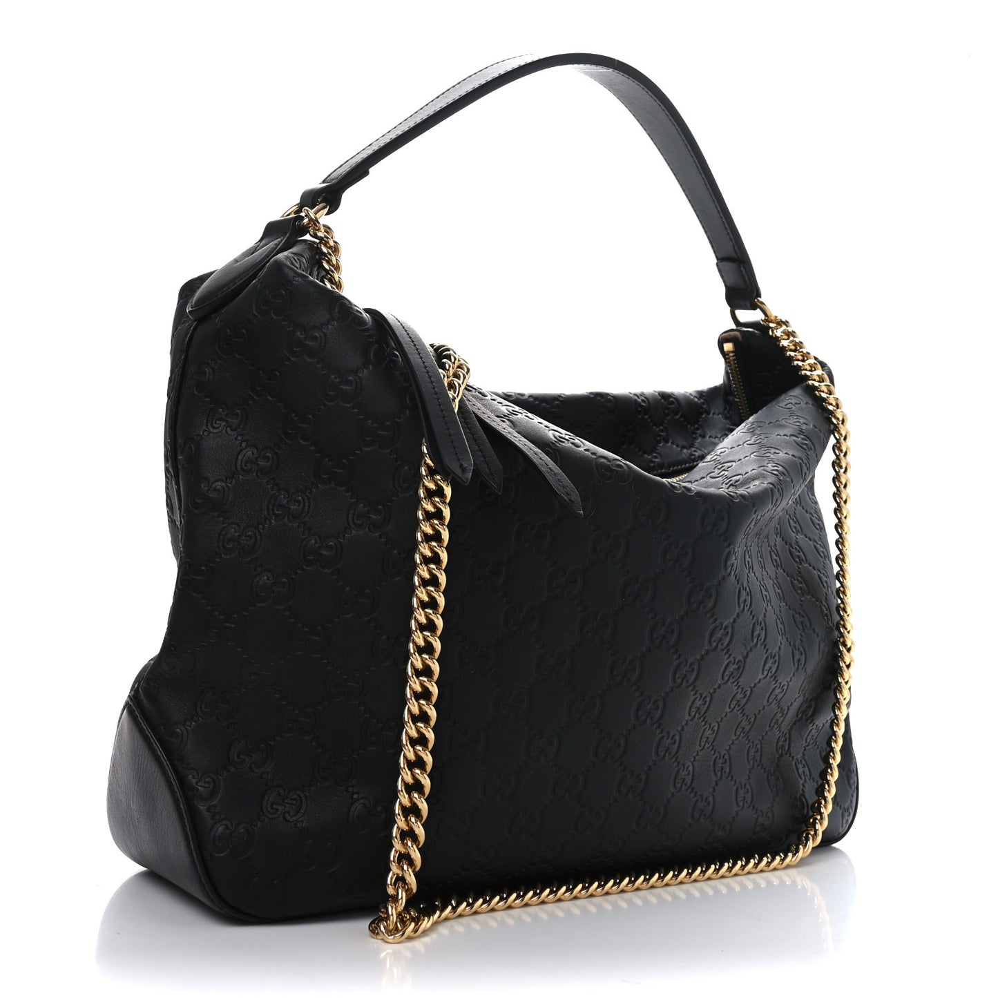 Guccissima Signature Large Linea A Hobo Black