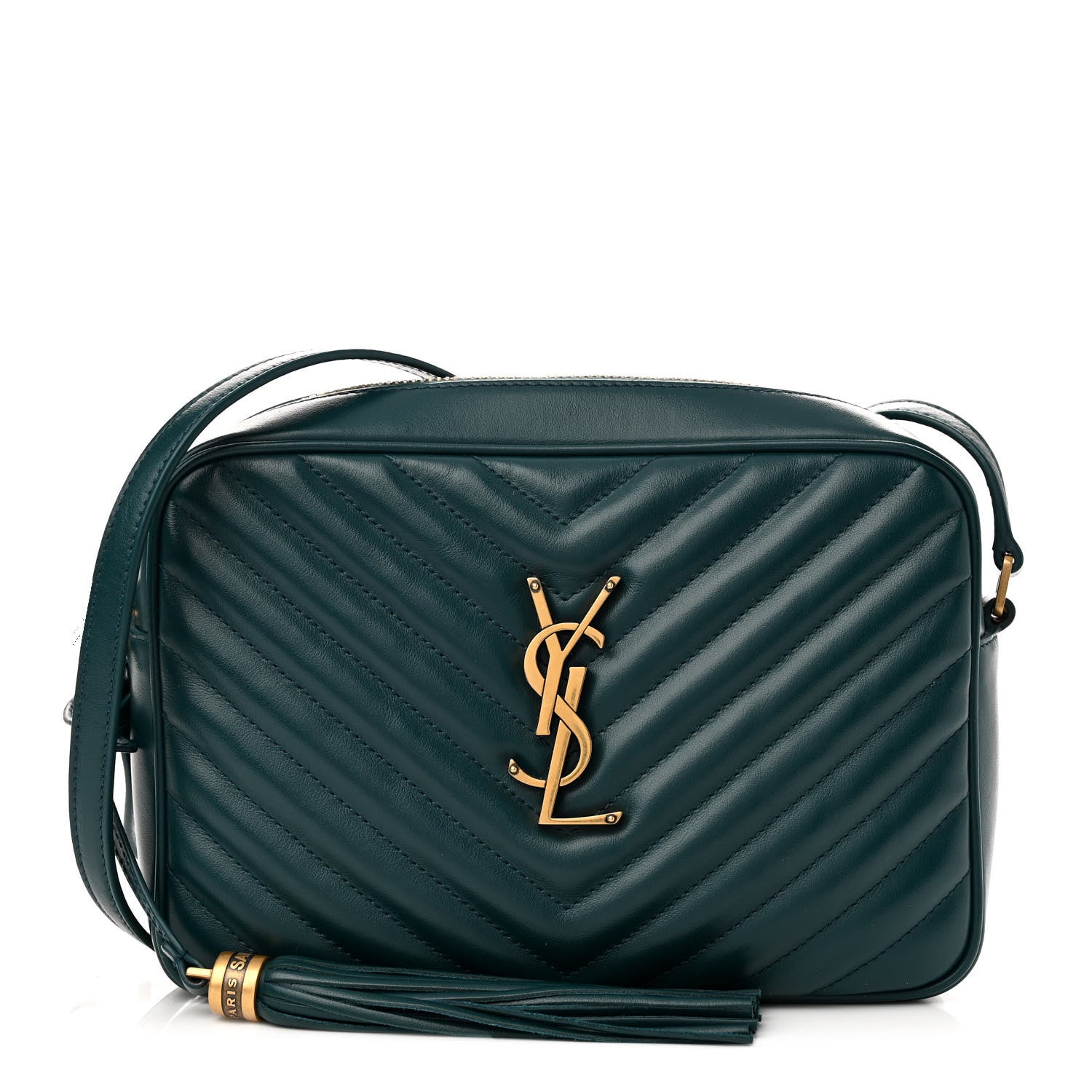 Saint Laurent Calfskin Matelasse Monogram Lou Camera Bag Sea Turquoise 1 of 12