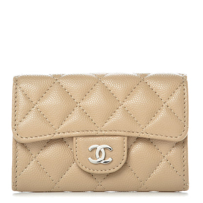 Chanel Caviar Quilted Flap Card Holder Beige 1 of 9