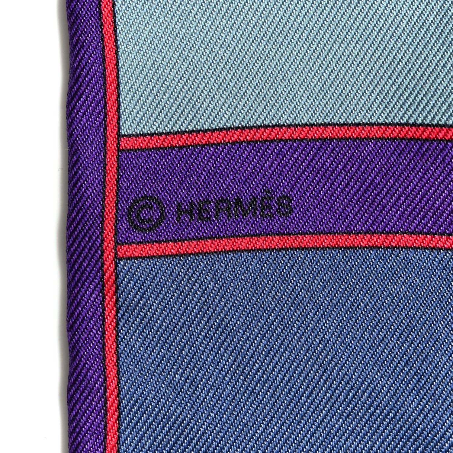 Hermes Silk Camails Twilly Scarf Violet Azure Celado 4 of 5