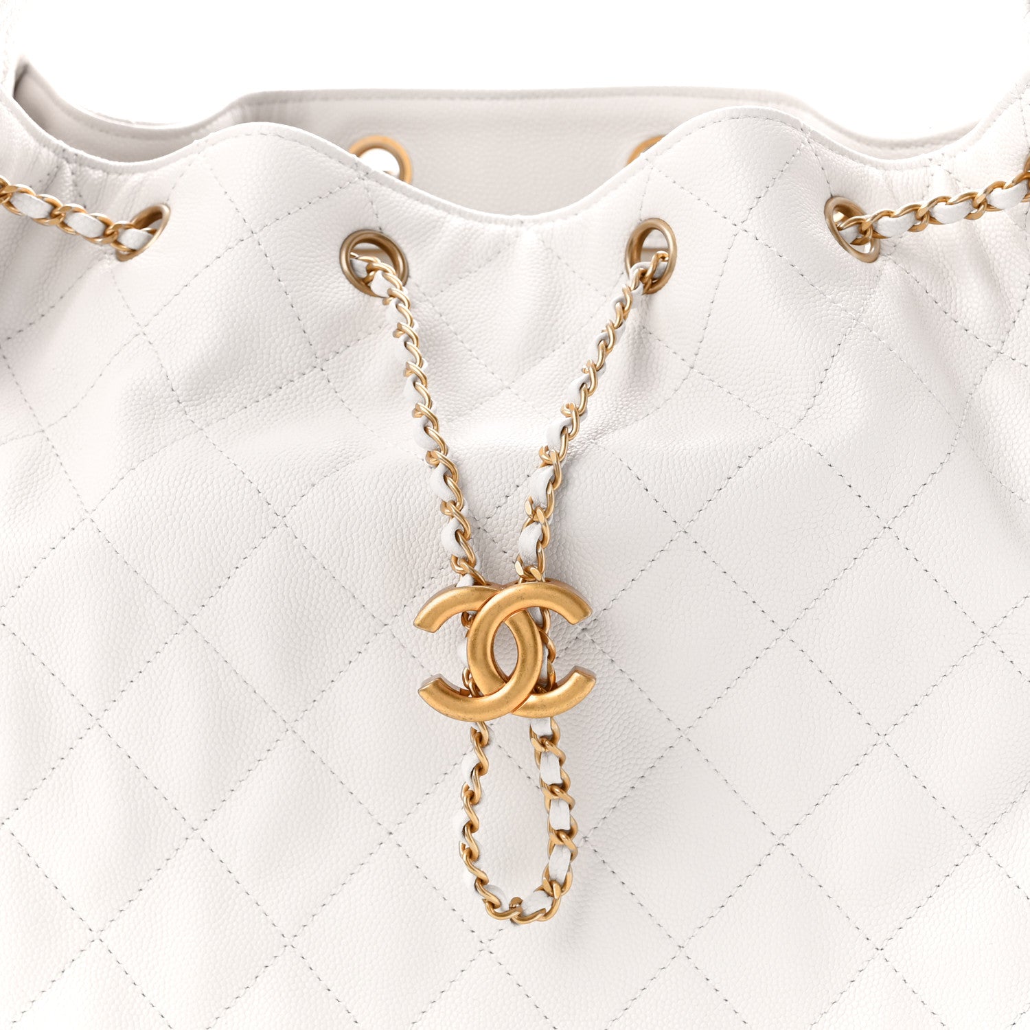 Chanel Caviar Quilted Medium Chanel 25 Handbag White 8 of 11