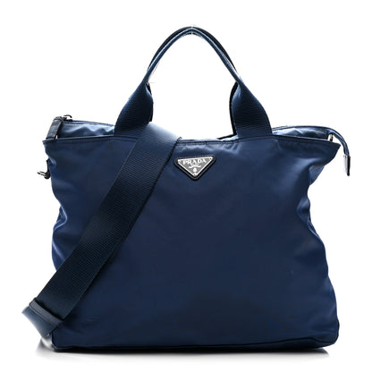 Prada Tessuto Nylon Saffiano Tote Cobalto 1 of 14