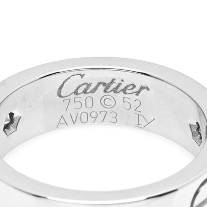 Cartier 18K White Gold 3 Diamond 5.5mm LOVE Ring 52 6 4 of 4