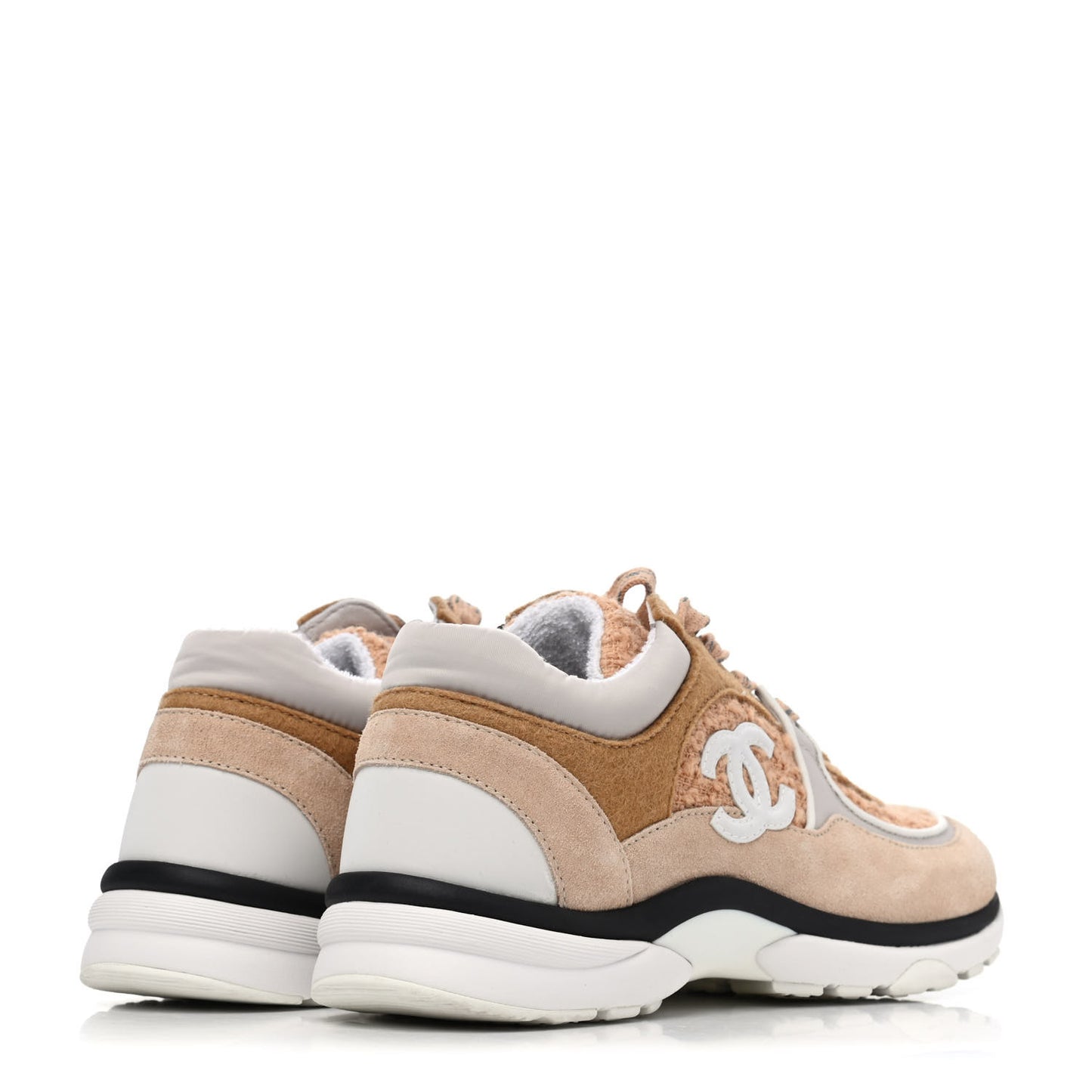 Velour Tweed CC Sneakers 36.5 Beige