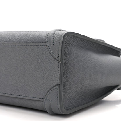 Celine Drummed Calfskin Nano Luggage Kohl 11 of 13