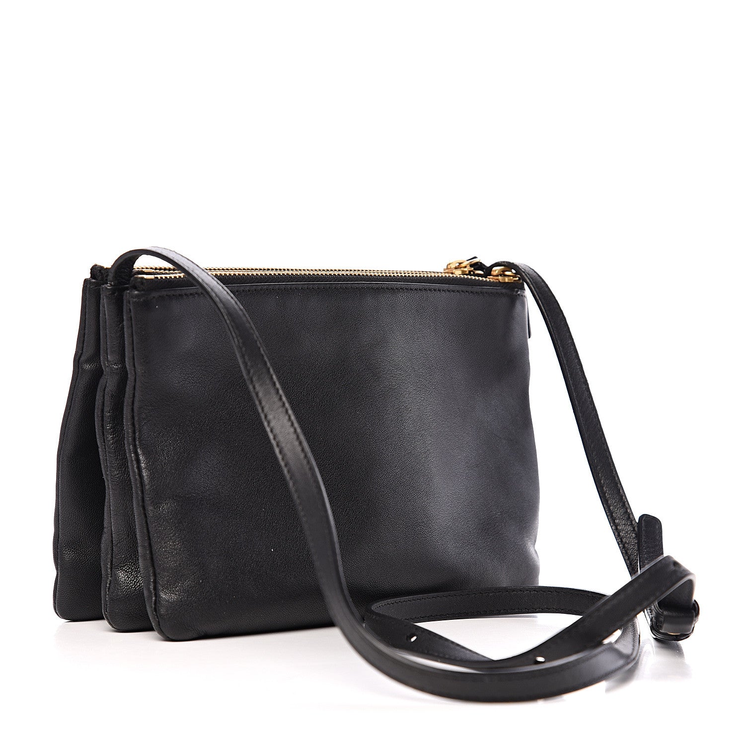 Celine Lambskin Small Trio Crossbody Bag Black 2 of 11
