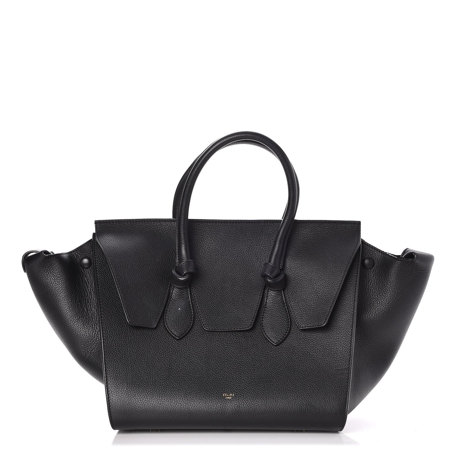 Celine Crisped Calfskin Small Tie Knot Tote Black 1 of 9