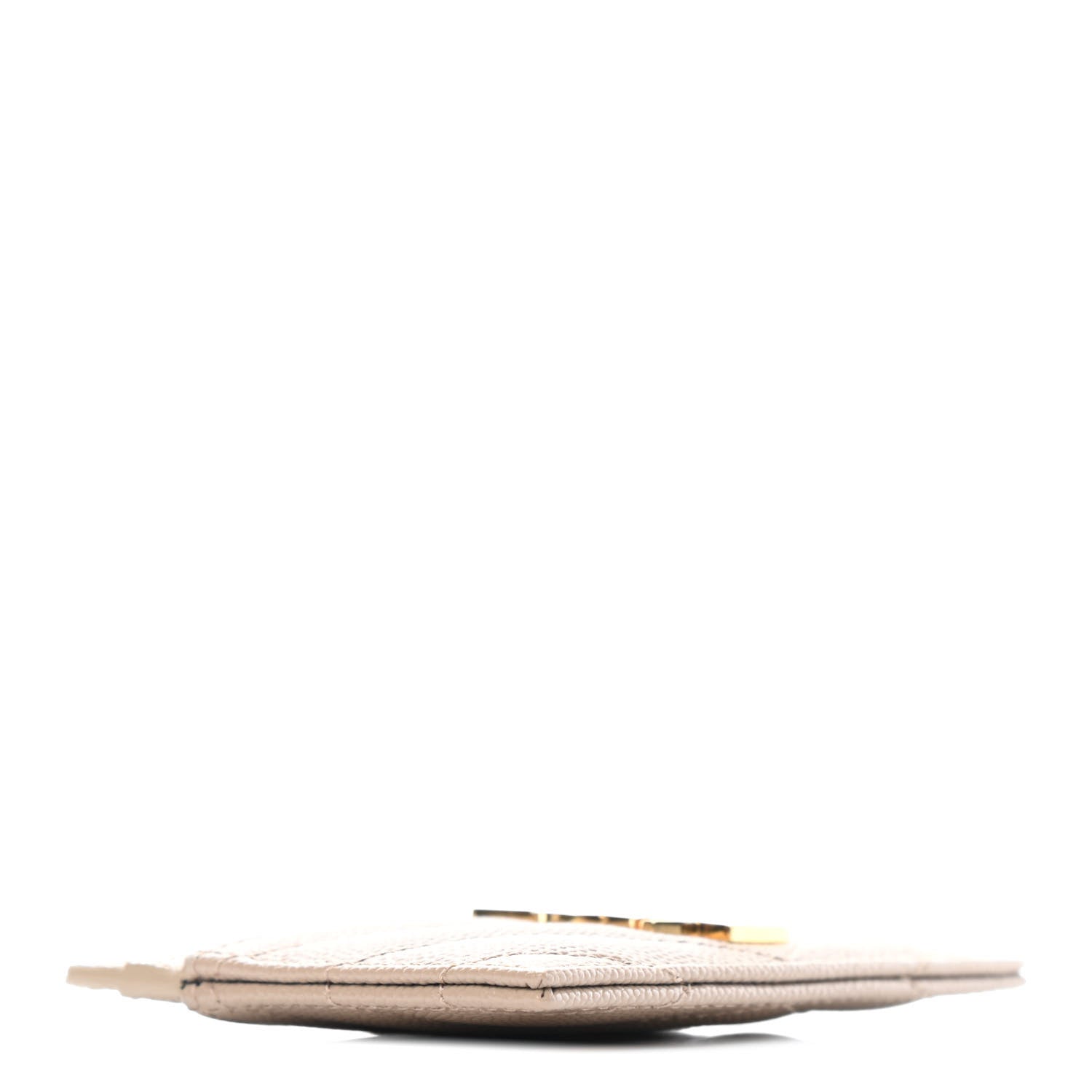 Saint Laurent Grain De Poudre Matelasse Chevron Monogram Credit Card Case Nude Powder 3 of 4