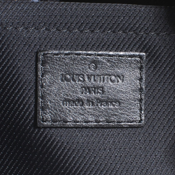 Lurex Quilted Monogram Altair Clutch Black