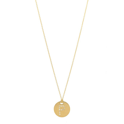 Roberto Coin 18K Yellow Gold Diamond Tiny Treasures Initial P Pendant Necklace 1 of 6