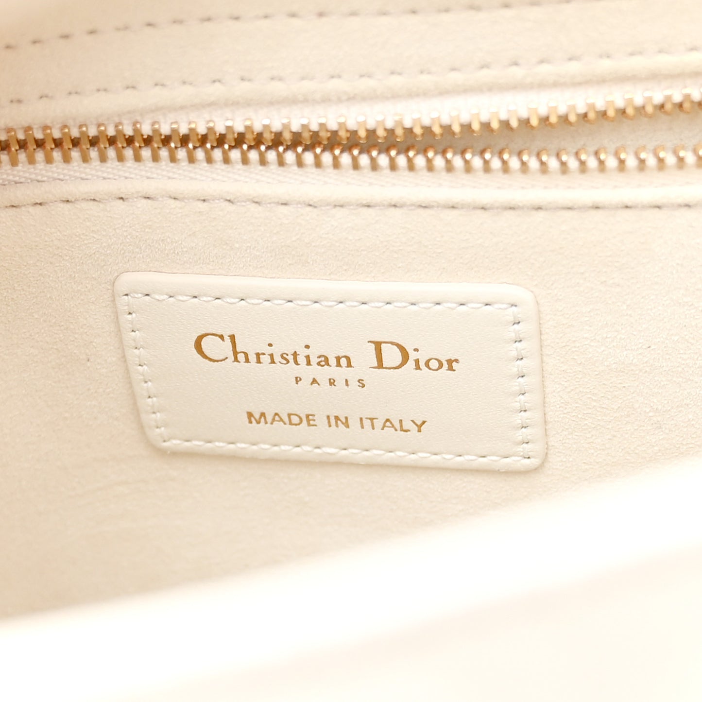 Lambskin Cannage Medium Lady Dior White