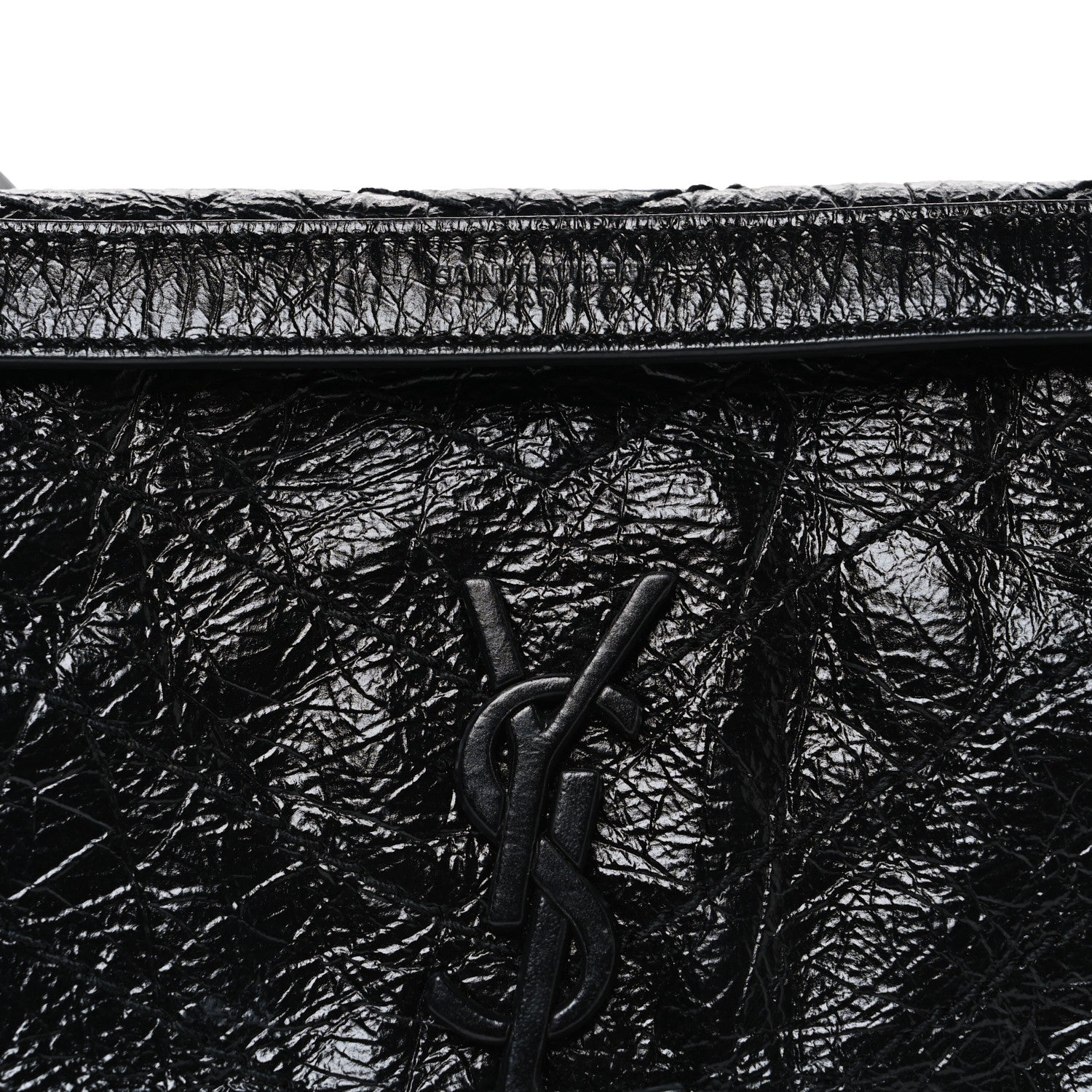 Saint Laurent Crinkled Calfskin Matelasse Monogram Baby Niki Chain