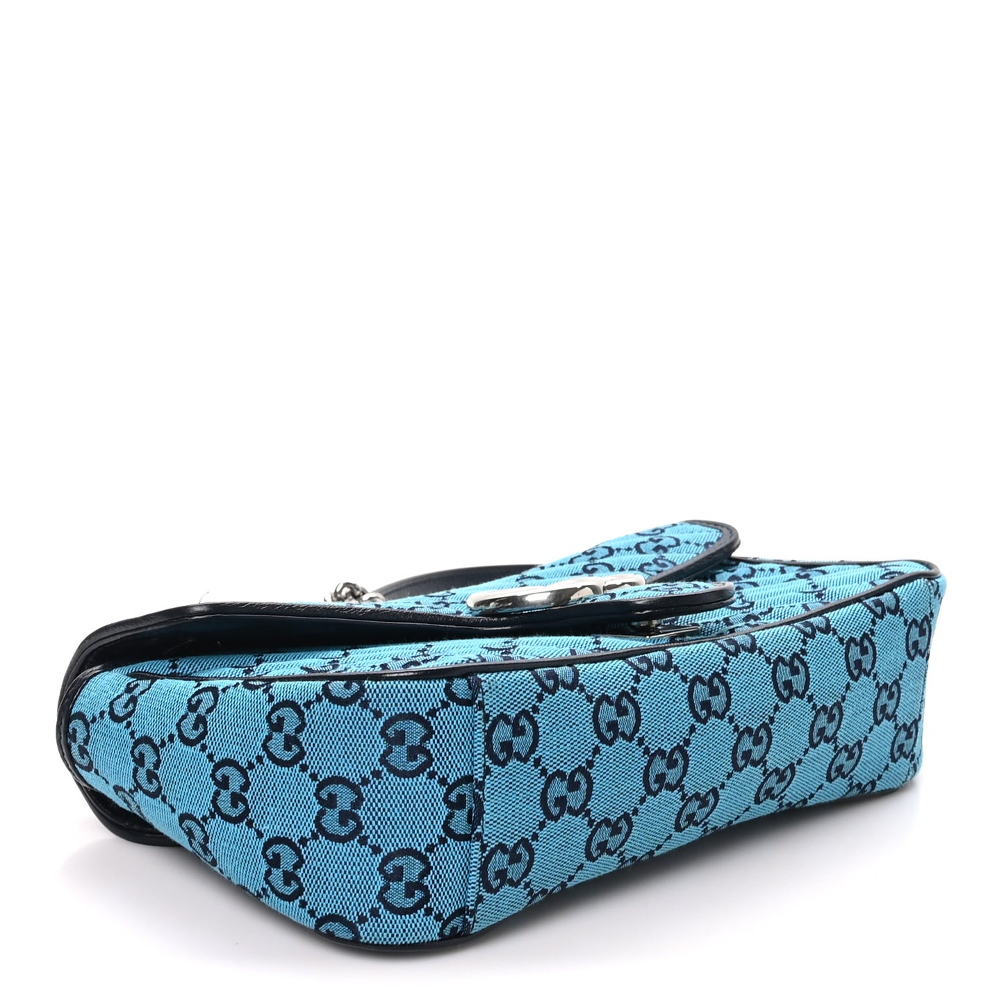 Monogram Multicolor Matelasse Diagonal Small GG Marmont Shoulder Bag Light Blue