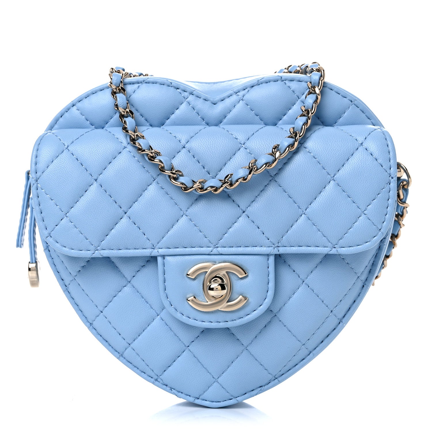 Chanel Lambskin Quilted CC In Love Heart Bag Light Blue 1 of 10