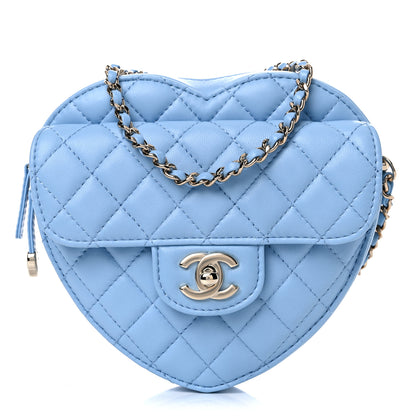 Chanel Lambskin Quilted CC In Love Heart Bag Light Blue 1 of 10