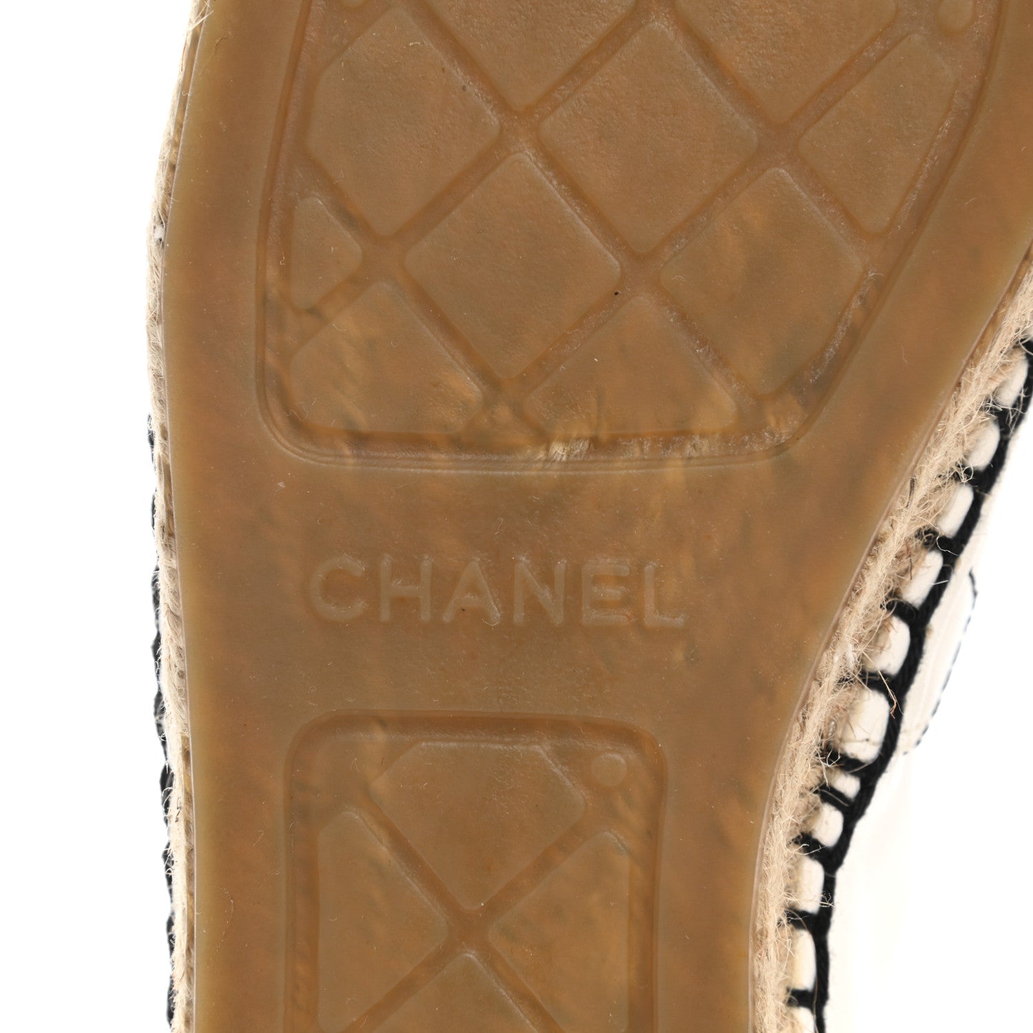 Chanel Lambskin Stitched CC Espadrilles 40 White Black 6 of 10
