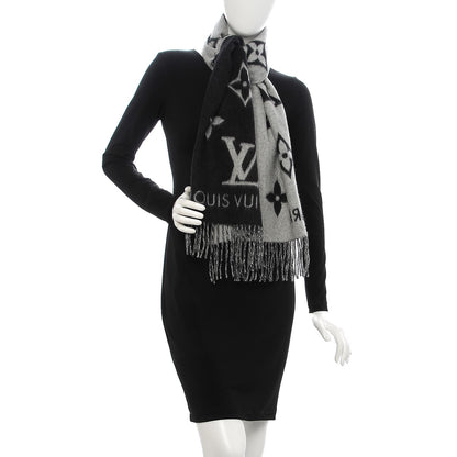 Louis Vuitton Cashmere Monogram Reykjavik Scarf Black 2 of 4