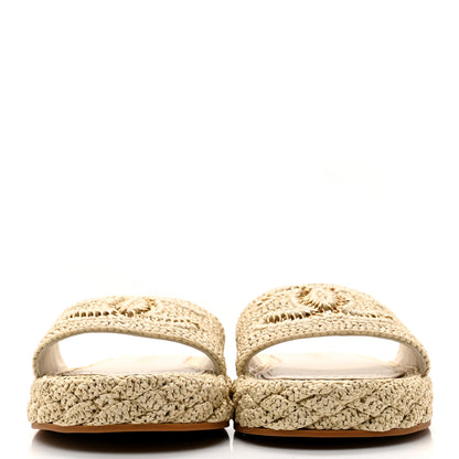 Chanel Cord Braided CC Mules 39 Light Beige 2 of 9