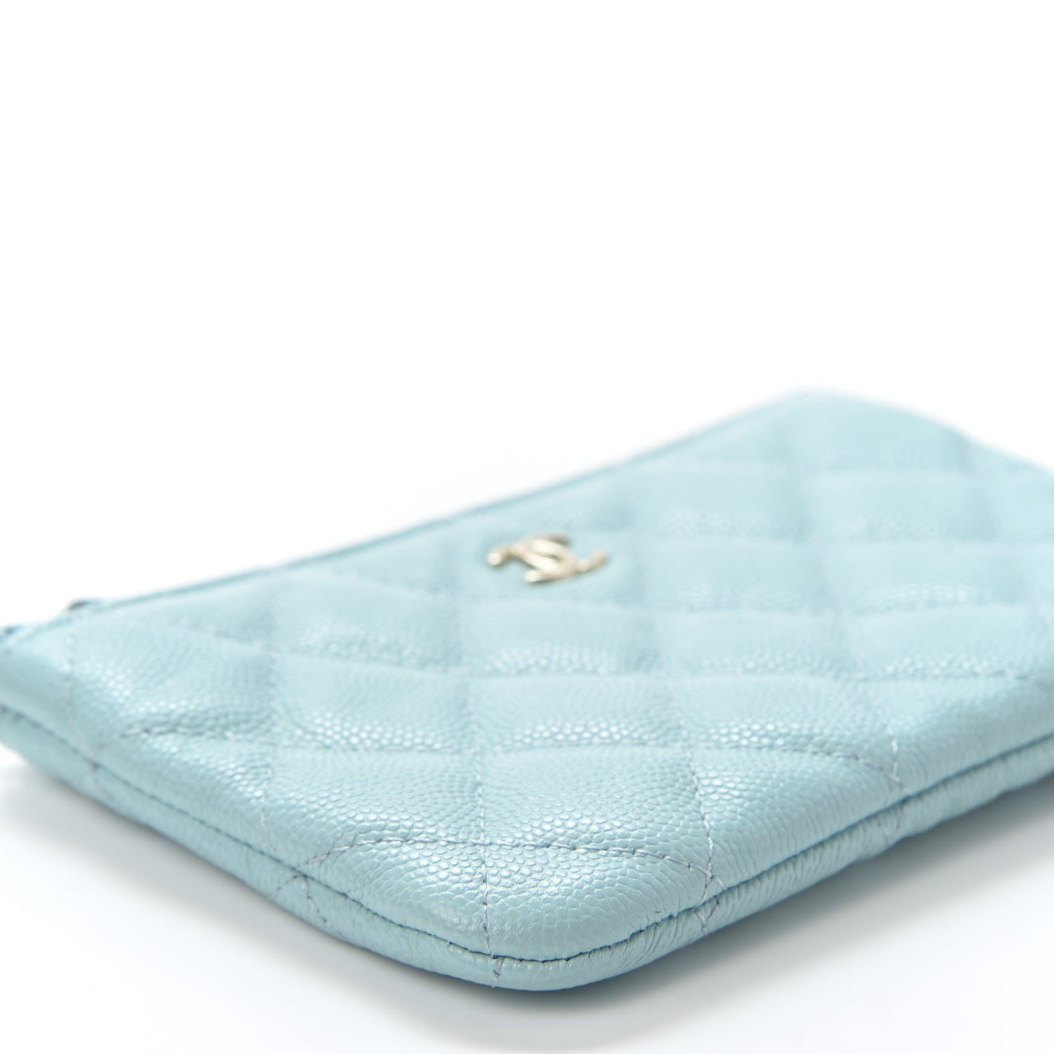 Chanel Caviar Quilted Small Cosmetic Case Light Blue 5 of 9