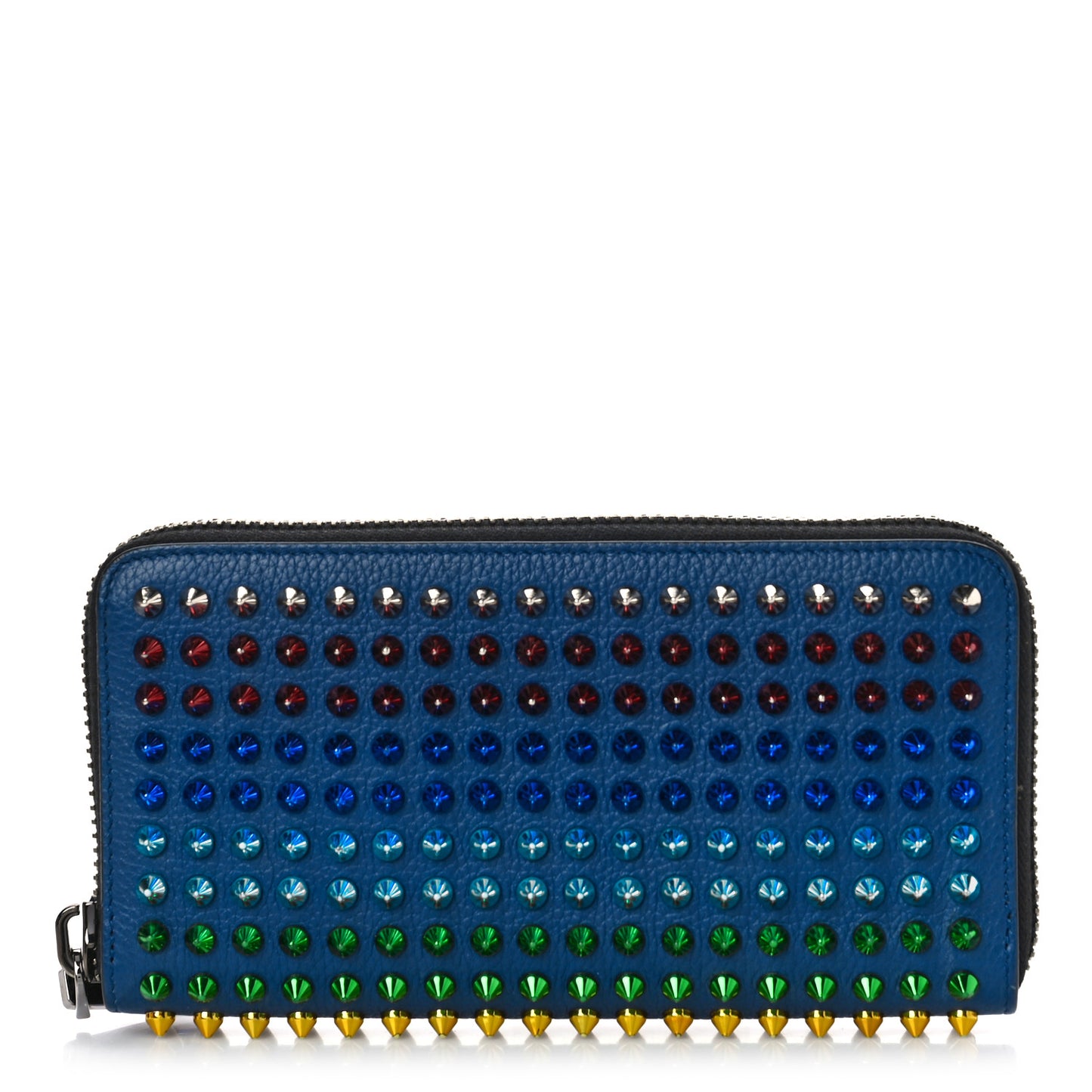 Calfskin Paris Panettone Spiked Zip Around Wallet Multicolor