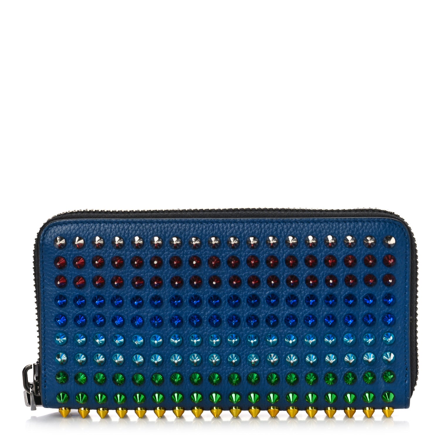 Christian Louboutin Calfskin Paris Panettone Spiked Zip Around Wallet Multicolor 1 of 12