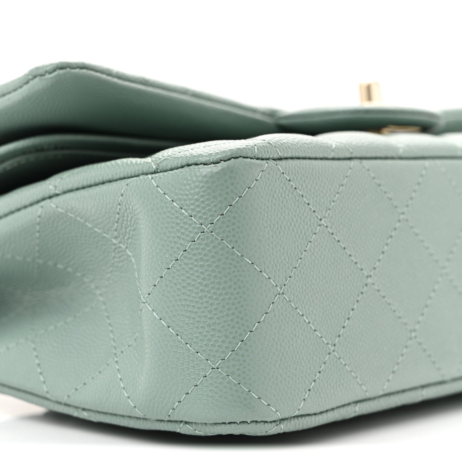 Chanel Caviar Quilted Medium Double Flap Dark Green 9 of 10