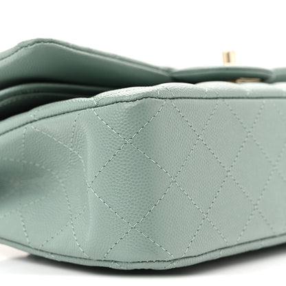 Chanel Caviar Quilted Medium Double Flap Dark Green 9 of 10