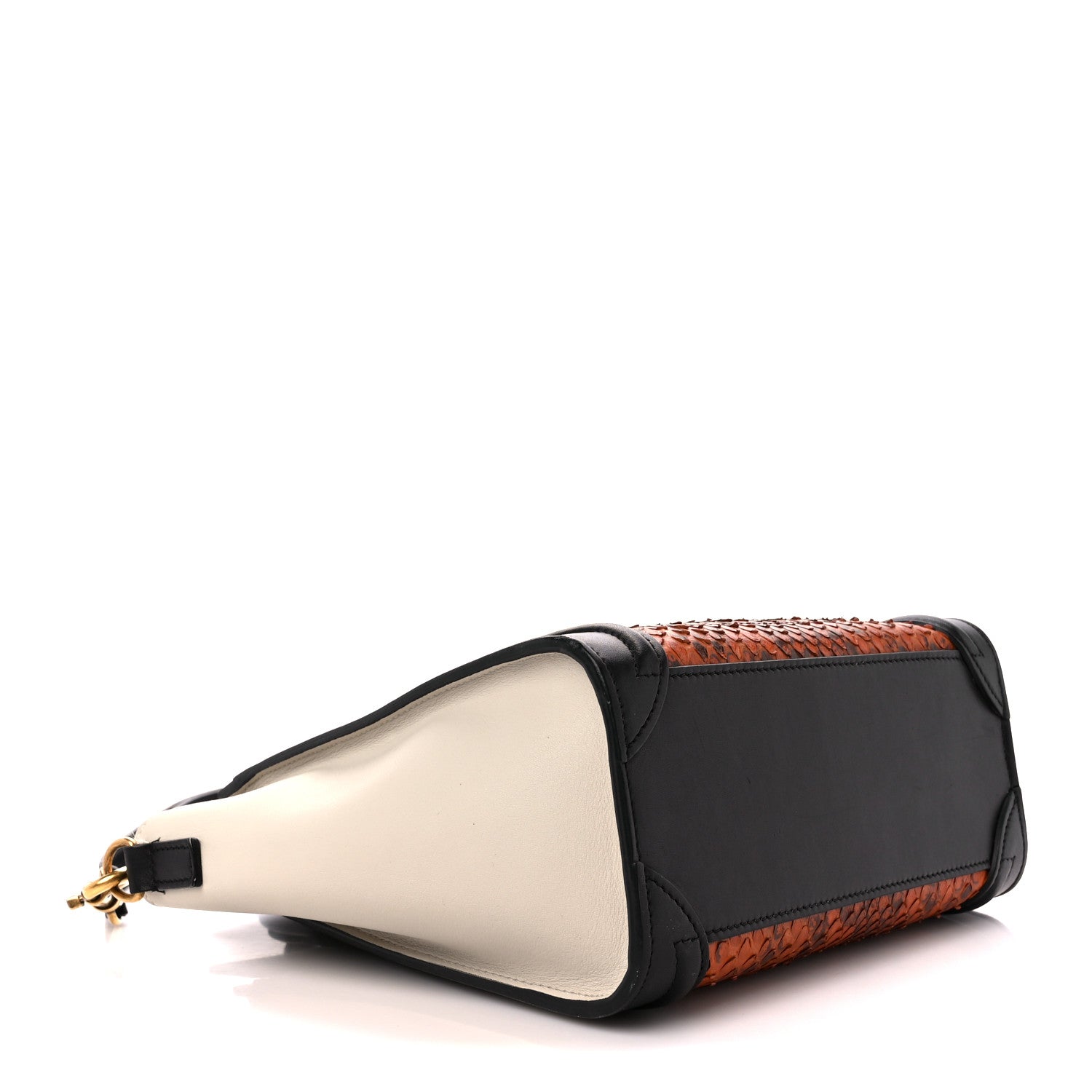 Celine Snakeskin Calfskin Nano Tri-Color Luggage Black Multicolor 4 of 11