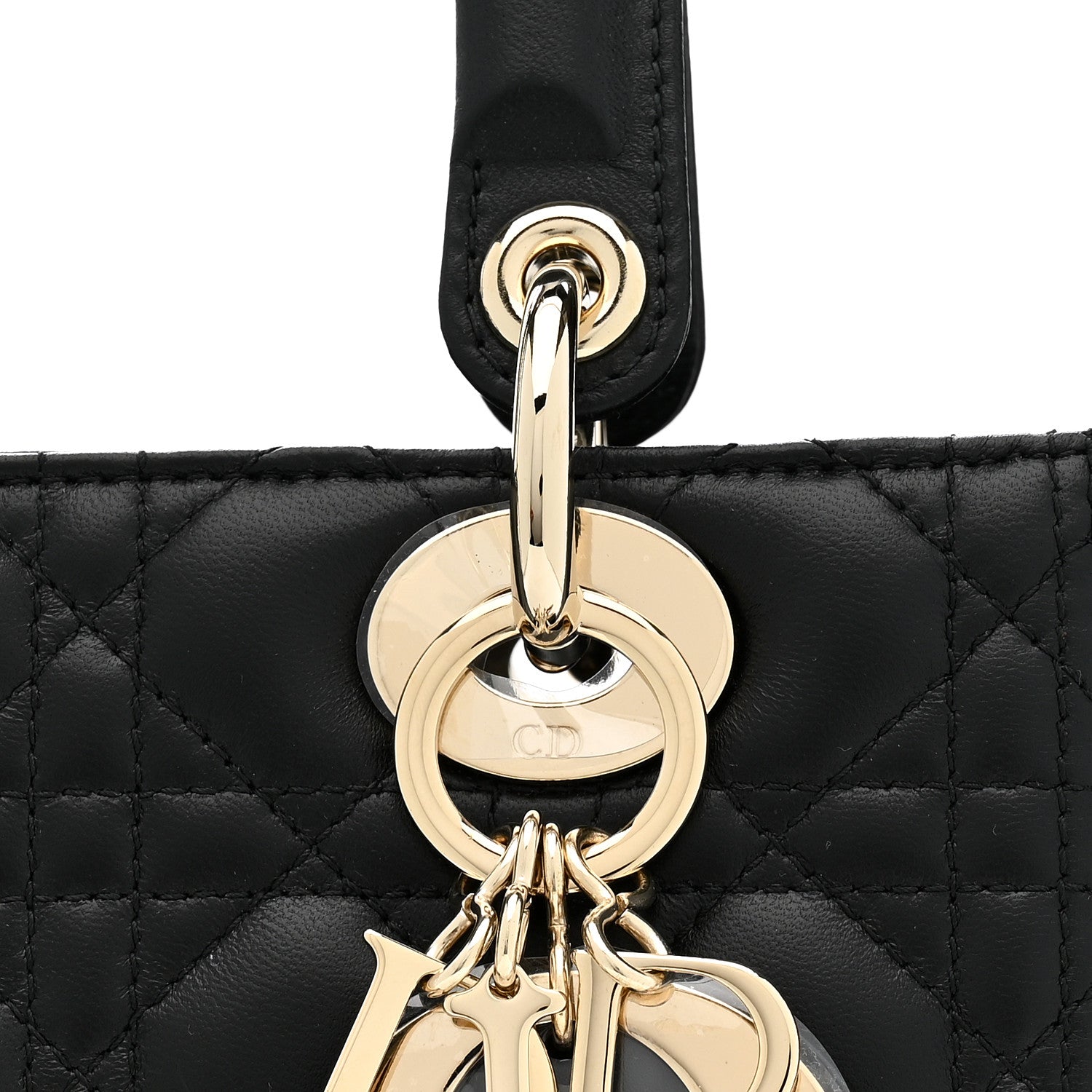Christian Dior Lambskin Cannage Medium Lady Dior Black 14 of 21