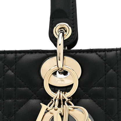 Christian Dior Lambskin Cannage Medium Lady Dior Black 14 of 21
