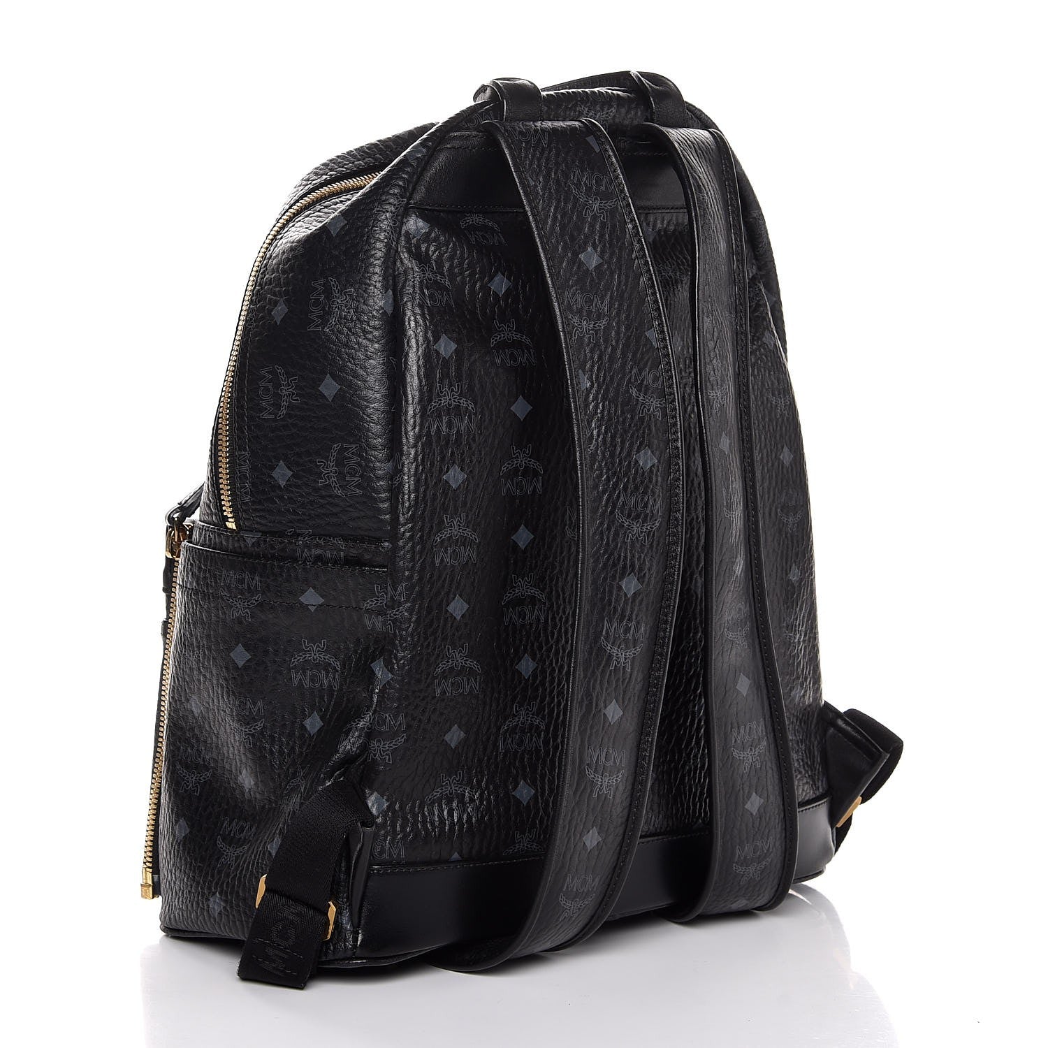 MCM Visetos Medium Studded Dual Stark Backpack Black 3 of 9