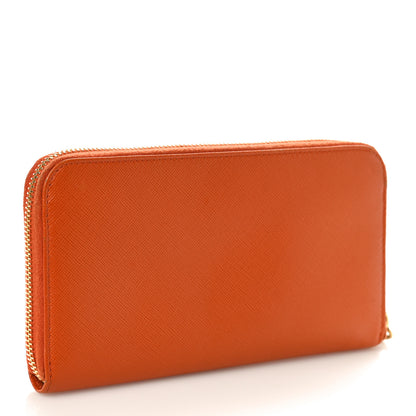Prada Saffiano Metal Zip Around Wallet Rame 3 of 10