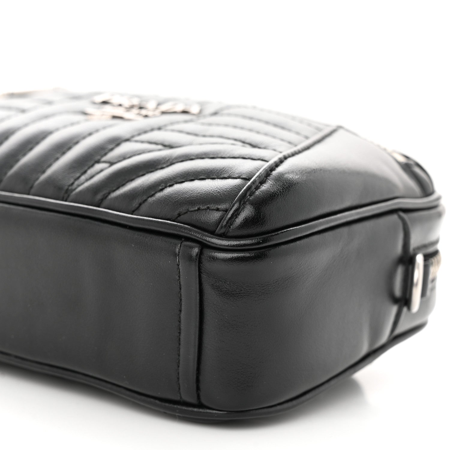 Prada Soft Calfskin Impunture Diagramme Belt Bag Black 9 of 10