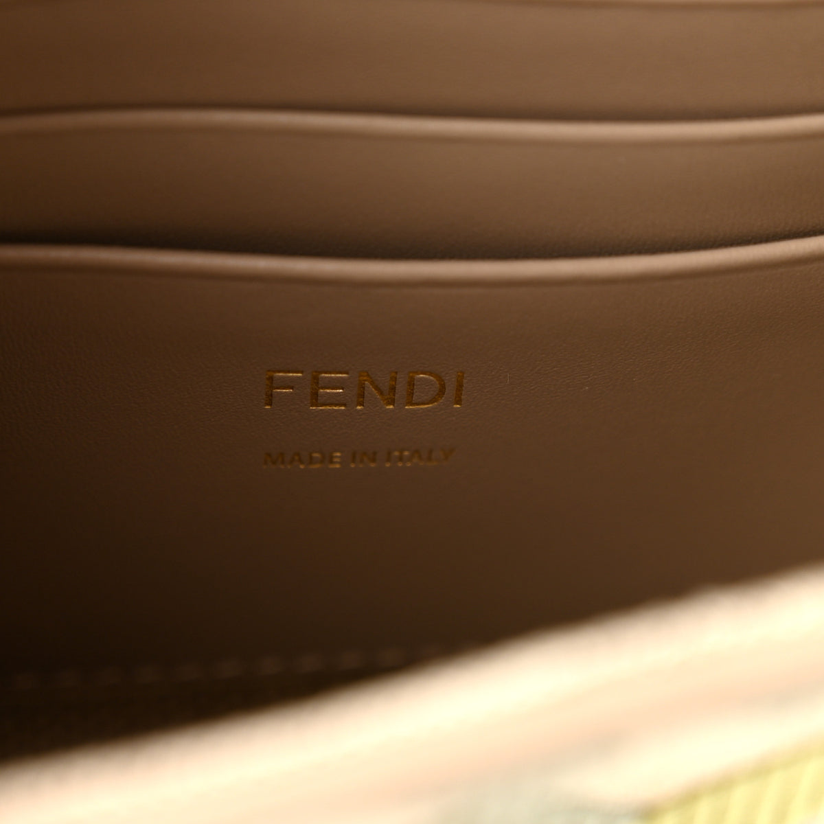 Fendi Canvas Vitello King Seta FF Embroidered Mini Baguette Matcha Milk Dove 6 of 10