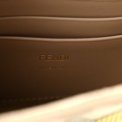 Fendi Canvas Vitello King Seta FF Embroidered Mini Baguette Matcha Milk Dove 6 of 10