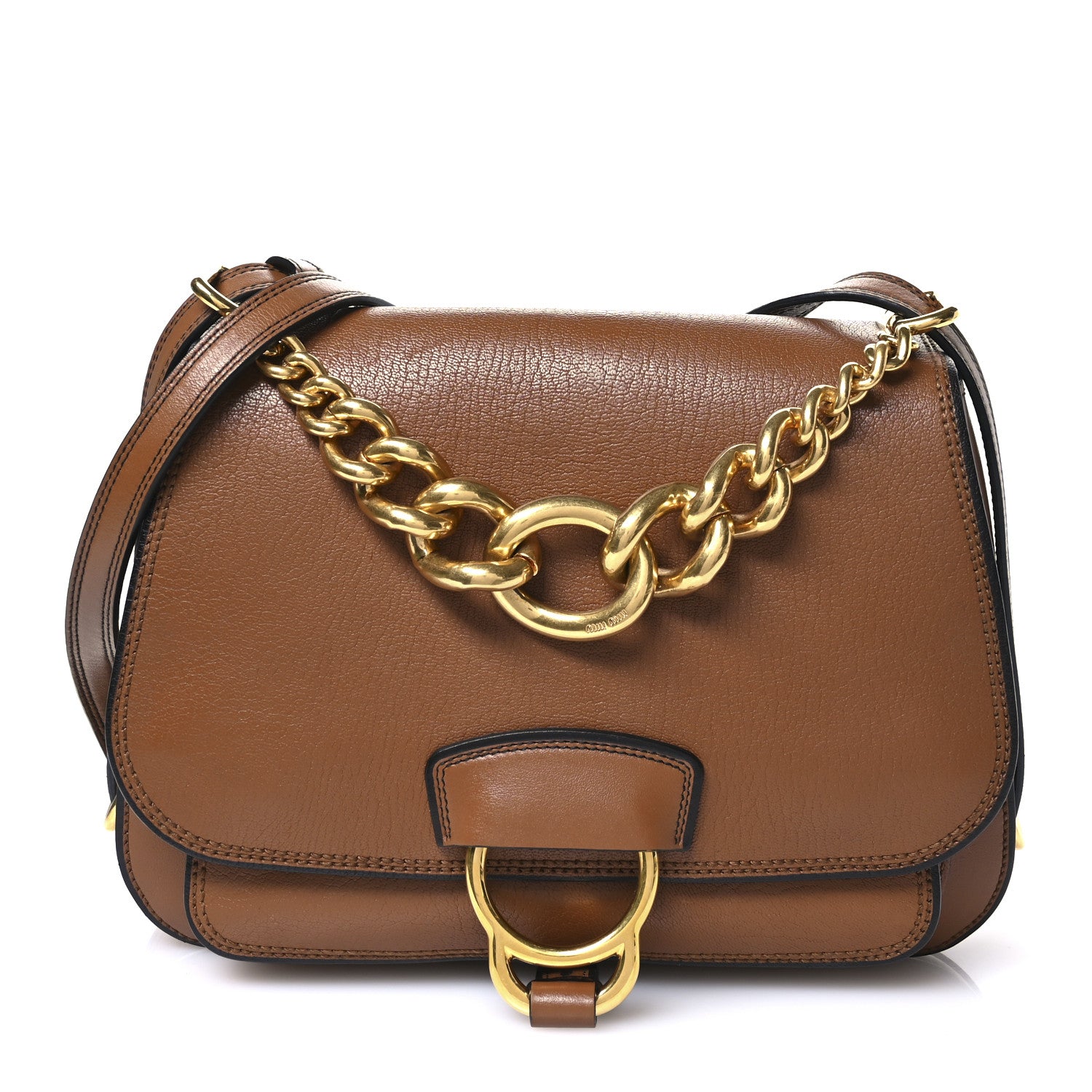 Miu Miu Goatskin Madras Dahlia Brandy 1 of 11