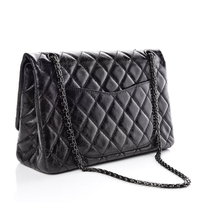Chanel Glazed Aged Calfskin Quilted 2.55 Reissue 227 Flap So Black 3 of 9