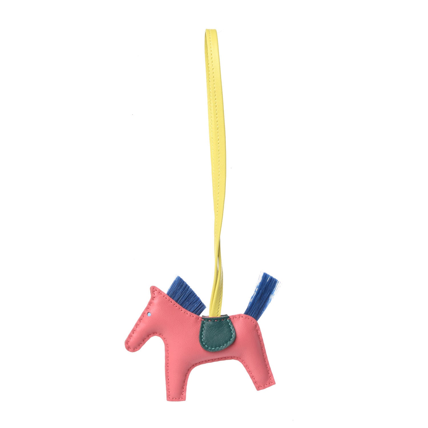Hermes Milo Lambskin Horsehair Grigri Rodeo Horse Bag Charm PM Rose Azalee Malachite Lime Celeste 1 of 4